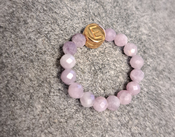 Amethyst Armband, Personalisiert , 18K vergoldete Perlen, Namensarmband , mit Namen