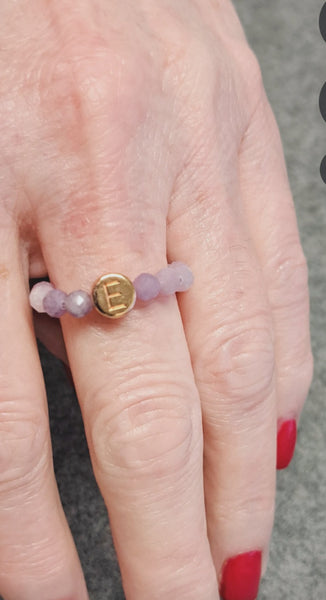 Amethyst Armband, Personalisiert , 18K vergoldete Perlen, Namensarmband , mit Namen