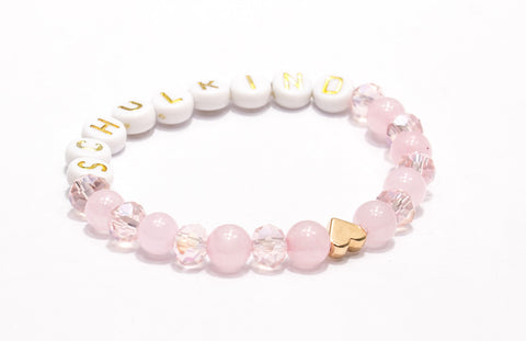 Traumhaftes Armband "Schulkind" Rosenquarz rose-gold gold