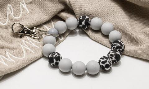 Schlüsselarmband grau Leo, Armband für Schlüssel, Autoschlüssel