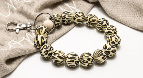 Schlüsselarmband Leo, Armband für Schlüssel, Autoschlüssel, Leopard