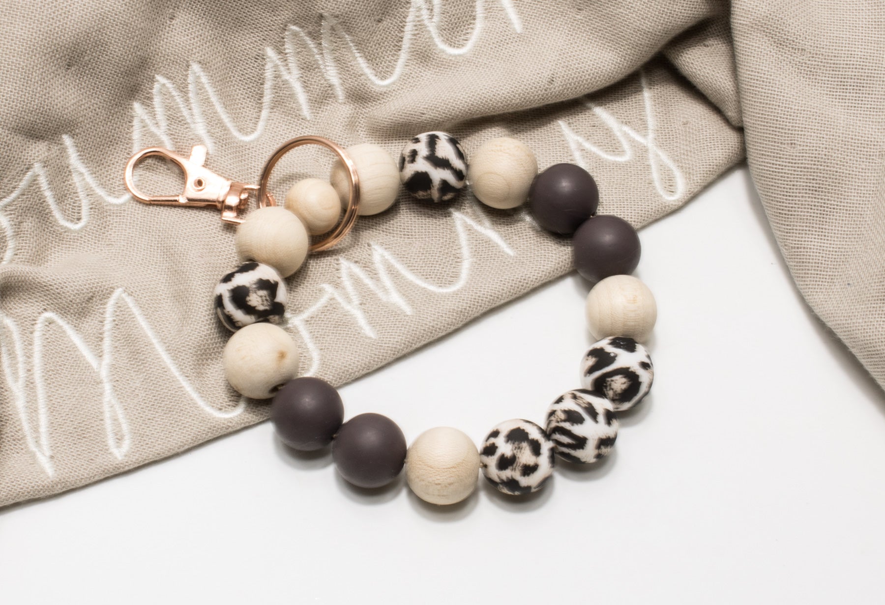 Schlüsselarmband Leo, Armband für Schlüssel, Autoschlüssel, Leopard