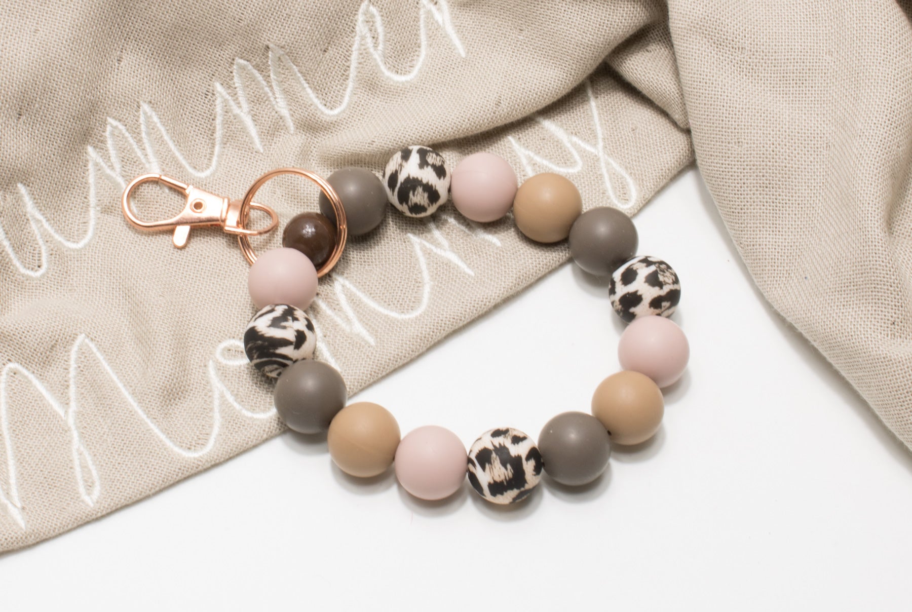 Schlüsselarmband Leo, Armband für Schlüssel, Autoschlüssel, Leopard