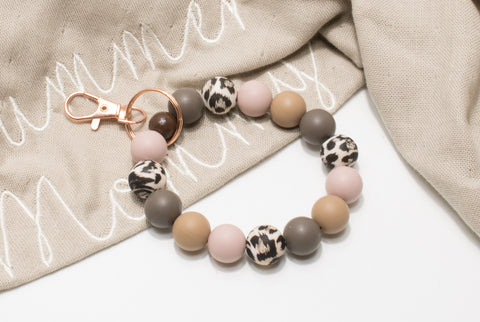 Schlüsselarmband Leo, Armband für Schlüssel, Autoschlüssel, Leopard