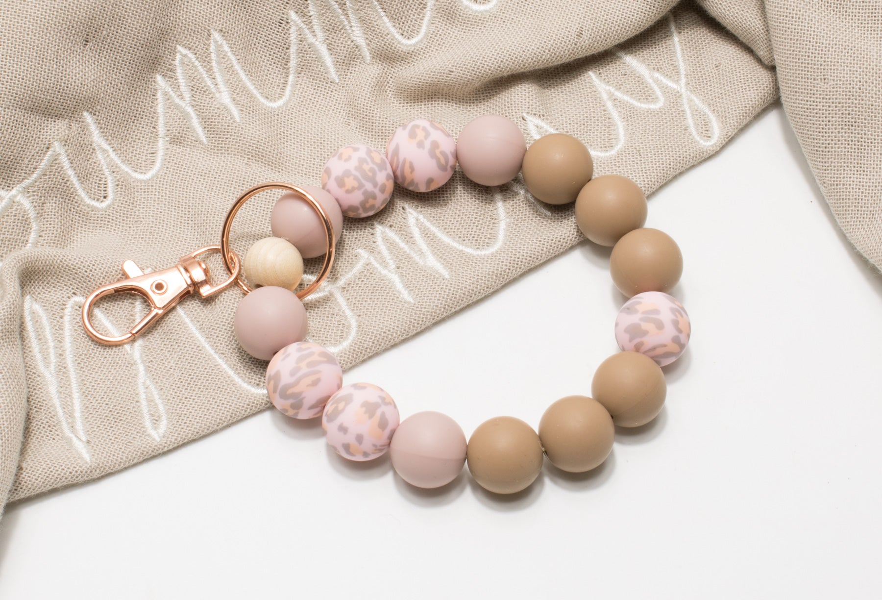 Schlüsselarmband Leo, Armband für Schlüssel, Autoschlüssel, Leopard