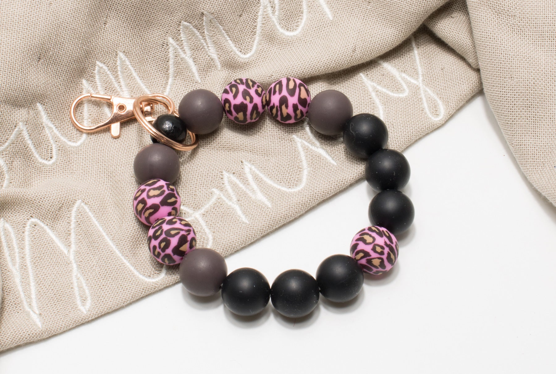 Schlüsselarmband Leo, Armband für Schlüssel, Autoschlüssel, Leopard