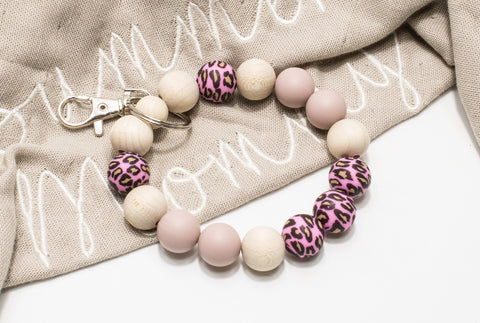 Schlüsselarmband Leo, Armband für Schlüssel, Autoschlüssel, Leopard