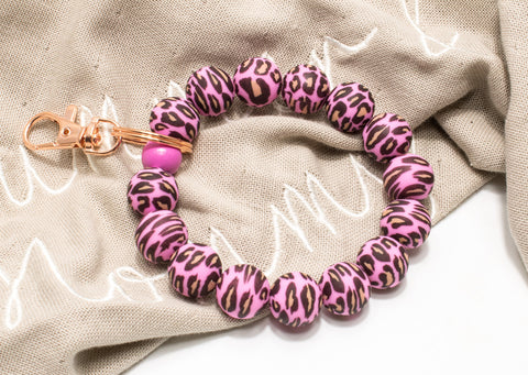 Schlüsselarmband Leo, Armband für Schlüssel, Autoschlüssel, Leopard