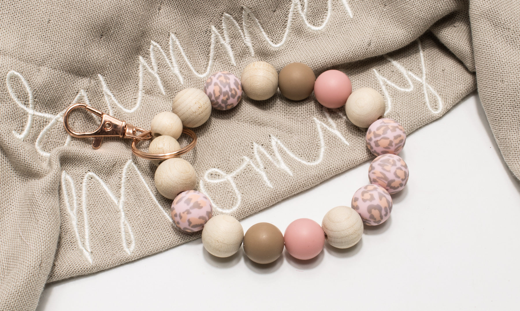 Schlüsselarmband Leo, Armband für Schlüssel, Autoschlüssel, Leopard