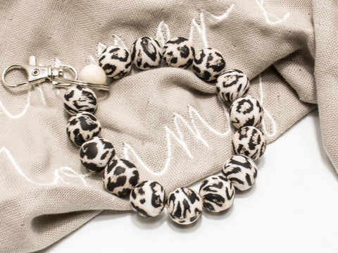 Schlüsselarmband Leo, Armband für Schlüssel, Autoschlüssel, Leopard