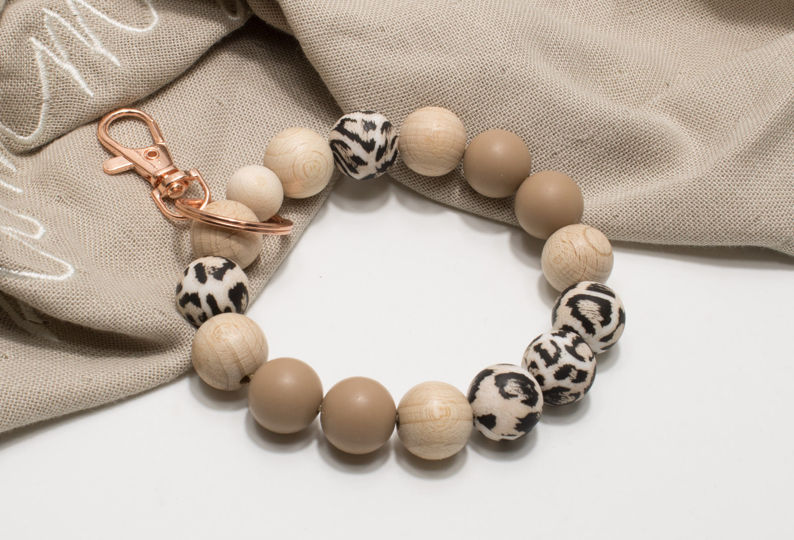 Schlüsselarmband Leo braun, Armband für Schlüssel, Autoschlüssel