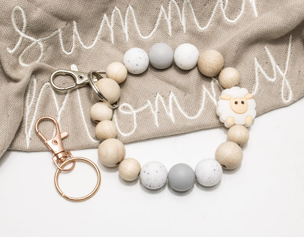 Schlüsselarmband Schaf, Armband für Schlüssel, Autoschlüssel