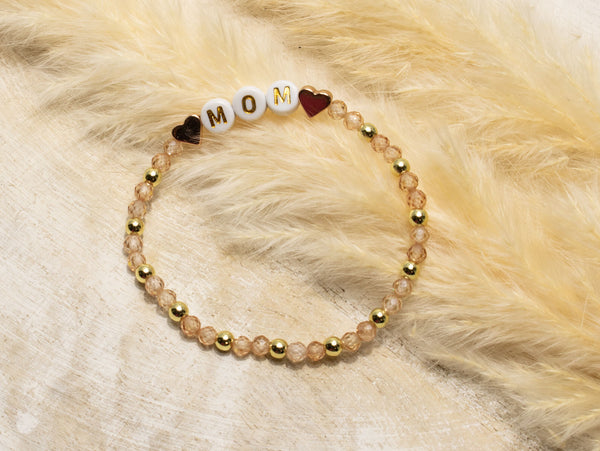 Zirkon Armband, Personalisiert , 18K vergoldete Perlen, Namensarmband , mit Namen