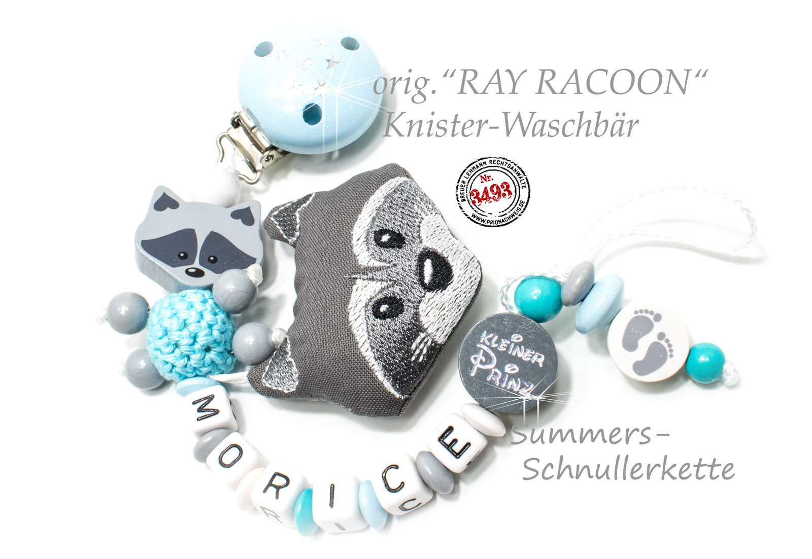 Schnullerkette Ray Racoon